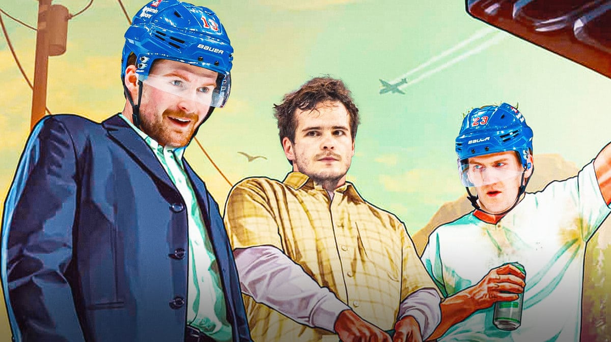 Rangers stars Adam Fox, Alexis Lafreniere, Igor Shesterkin as GTA 5 guys