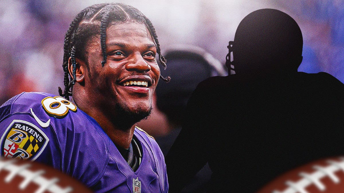 Ravens' Lamar Jackson looking at a silhouette