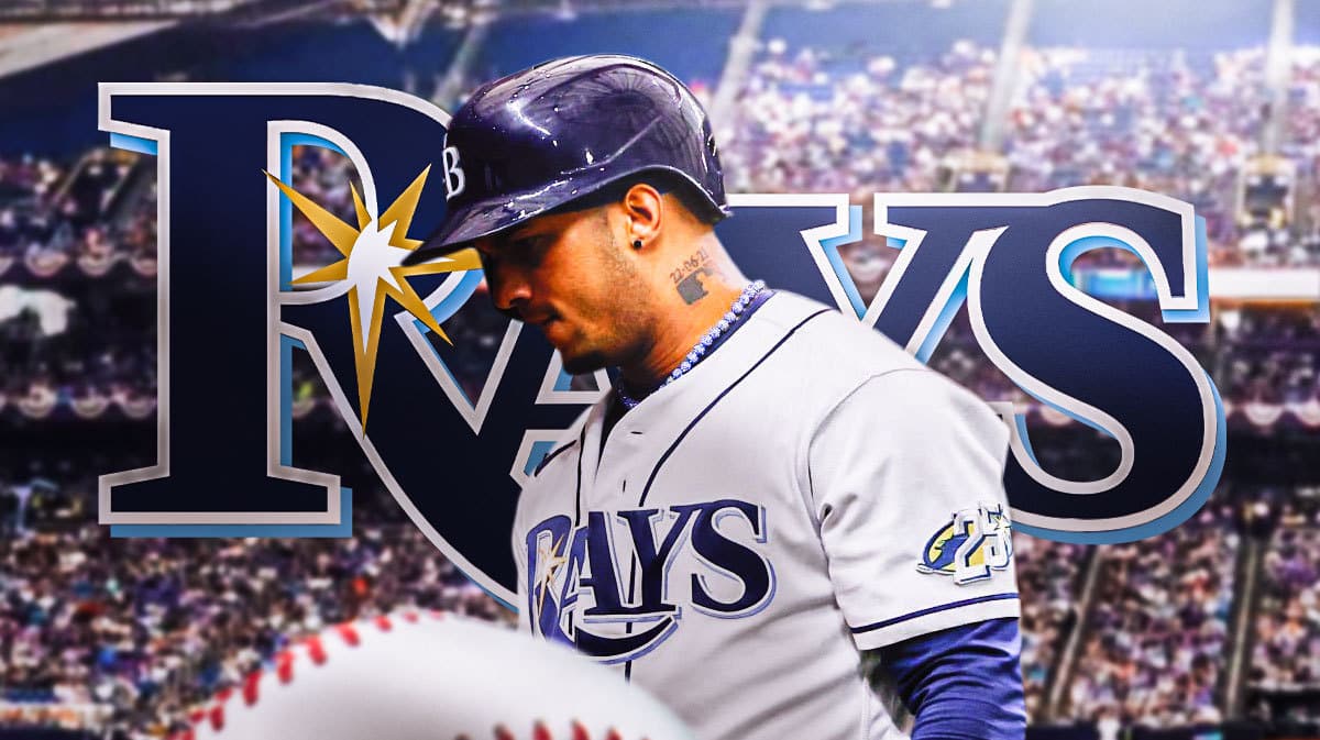 Rays' Wander Franco looking serious. Tropicana Field background.