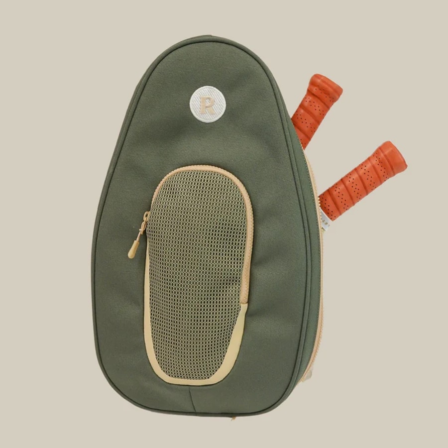 Recess Pickleball Rally Bag - Green colored on a beige colored background.