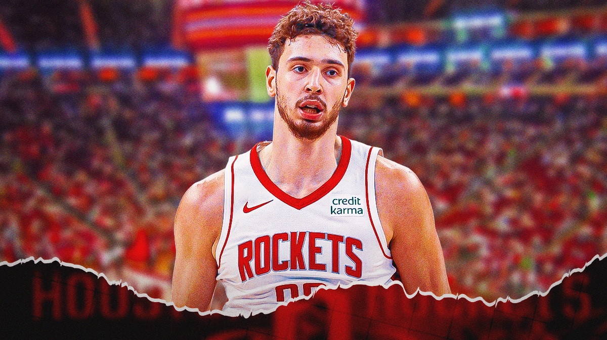 Alperen Sengun with sad face in Houston Rockets jersey