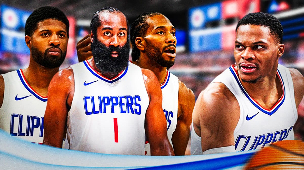 Clippers Russell Westbrook with teammates