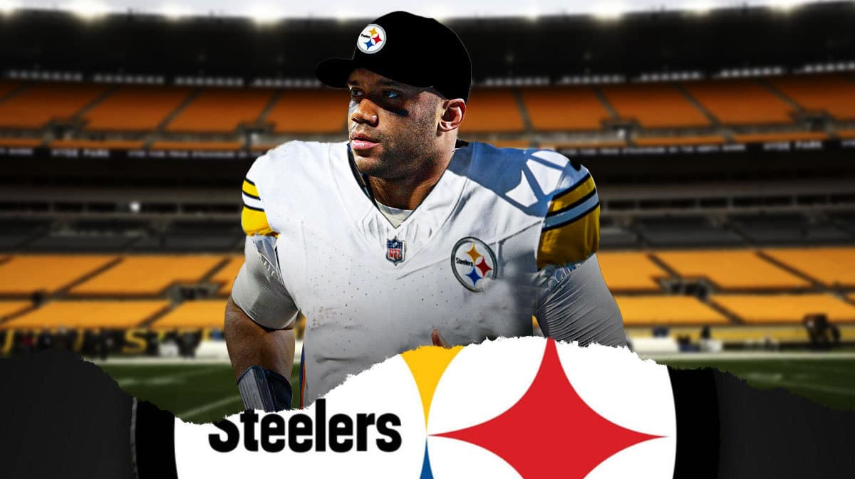 Russel Wilson, smiling in a Steelers uniform.