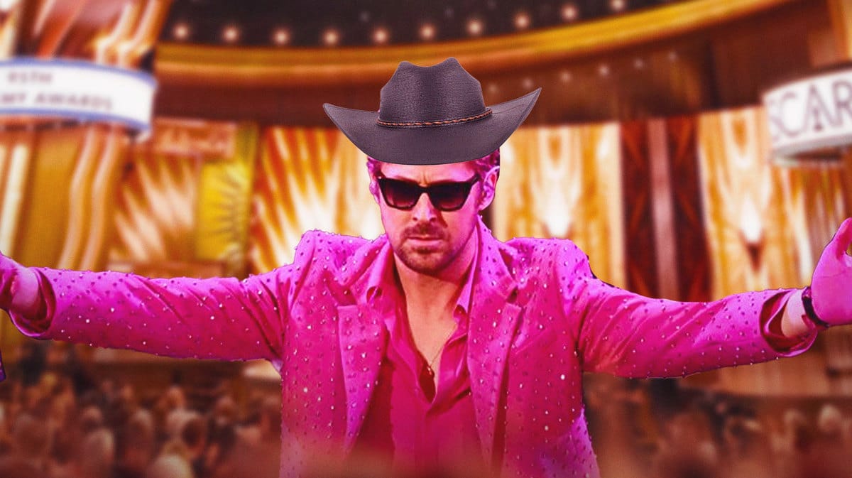 Ryan Gosling in pink suit at the 2024 Oscars