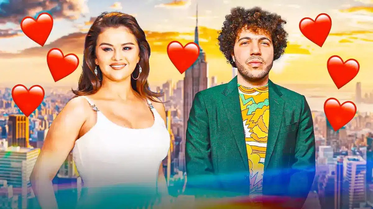 Selena Gomez and Benny Blanco with hearts