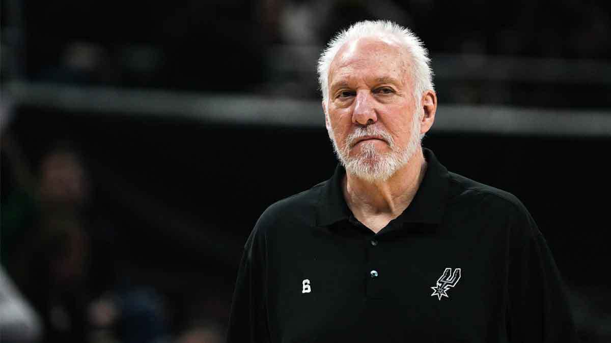 San Antonio Spurs head coach Gregg Popovich walks the sideline during the game against the Minnesota Timberwolves at the Moody Center on Saturday, April 8, 2023 in Austin