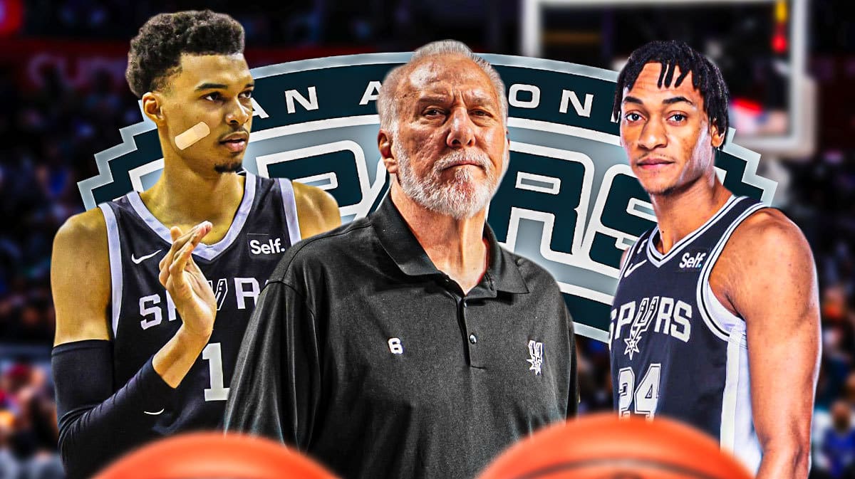 San Antonio Spurs, Gregg Popovich, Victor Wembanyama and Devin Vassell.