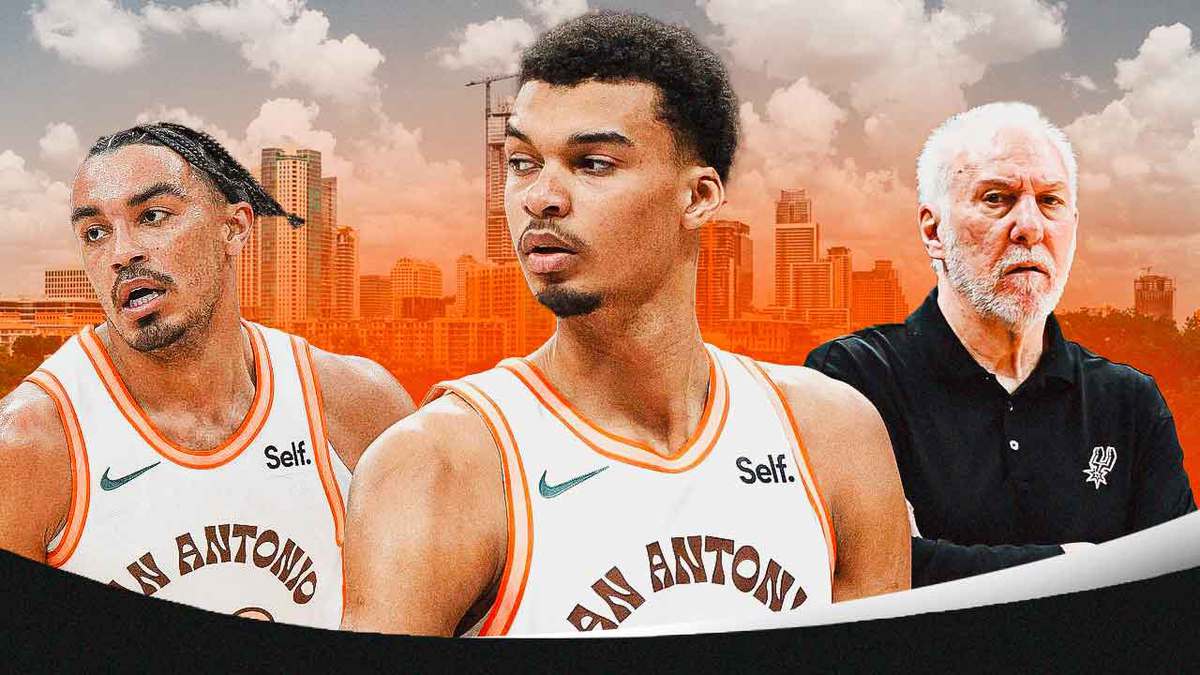 Spurs' Tre Jones, Victor Wembanyama and Gregg Popovich
