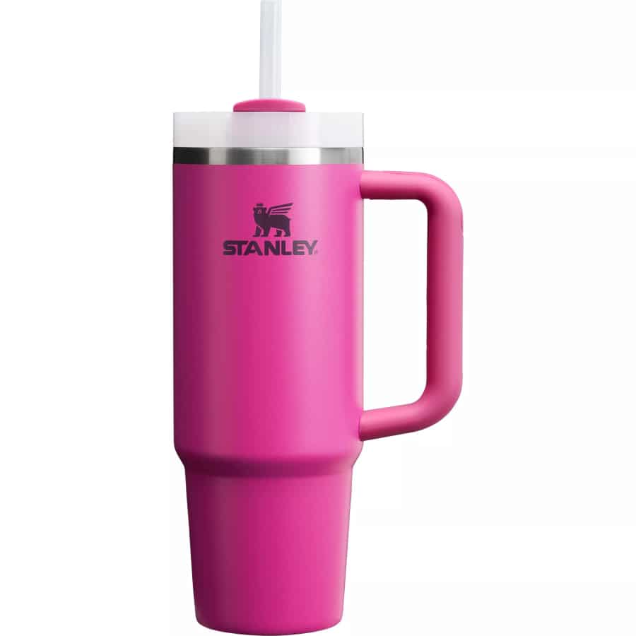 Stanley 30 oz. Quencher H2.0 FlowState Tumbler - Fuchsia color on a white background.