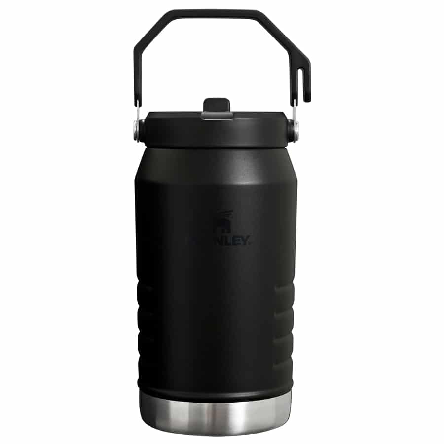Stanley IceFlow Stainless Steel Tumbler with Straw 64 Oz. - Black color on a white background.