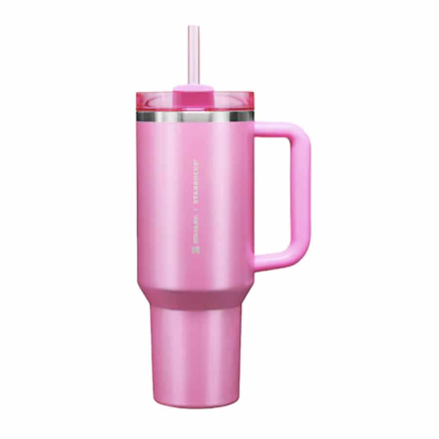 Stanley x Starbucks (Target exclusive)  Quencher Tumbler 40 Oz. - Winter Pink color on a white background.