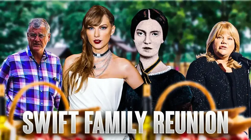 Taylor Swift and her family at a family reunion picnic with Emily Dickinson