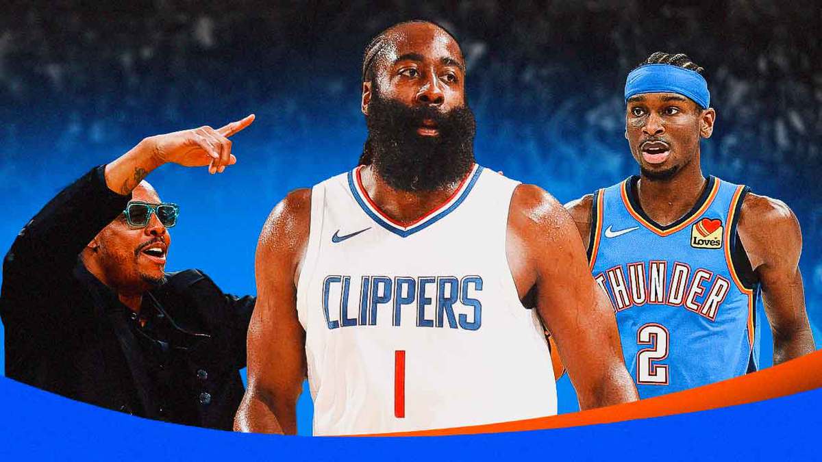 Thunder star Shai Gilgeous-Alexander with Paul Pierce and James Harden