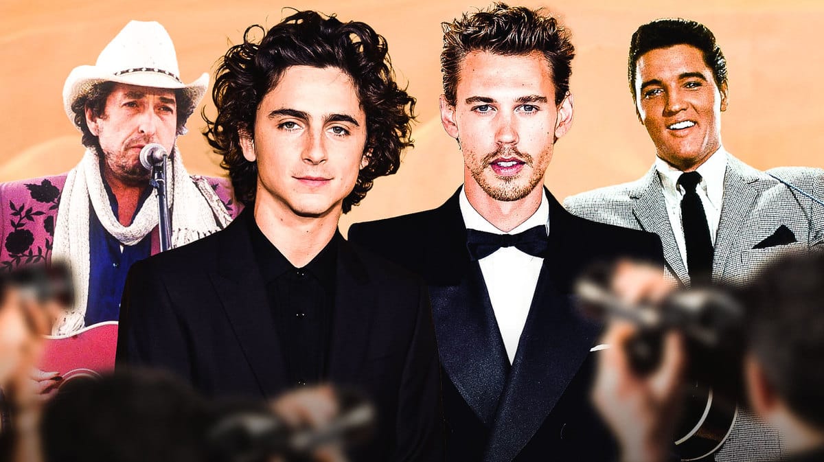 Dune: Part Two stars Timothée Chalamet and Austin Butler with Bob Dylan and Elvis Presley.