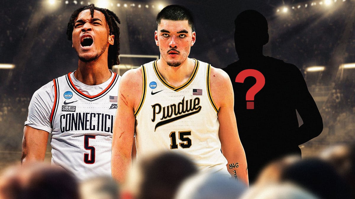 Stephon Castle, Zach Edey, and a silhouette with a question mark.