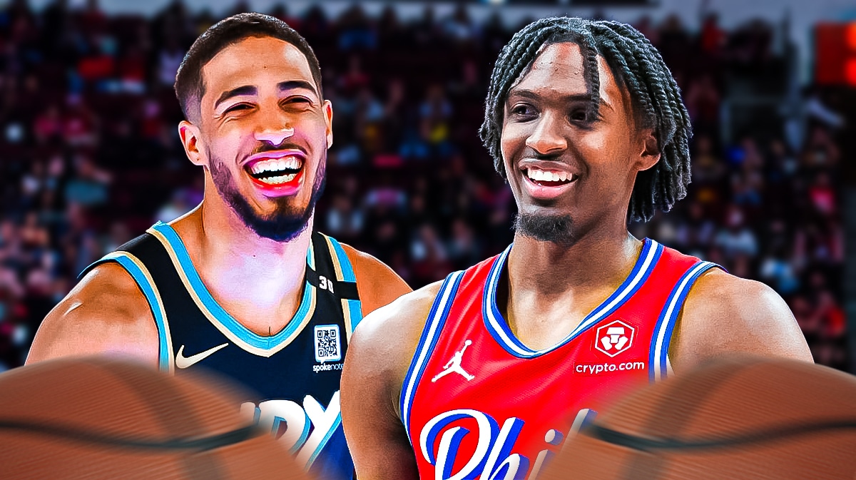 Pacers' Tyrese Haliburton and 76ers' Tyrese Maxey