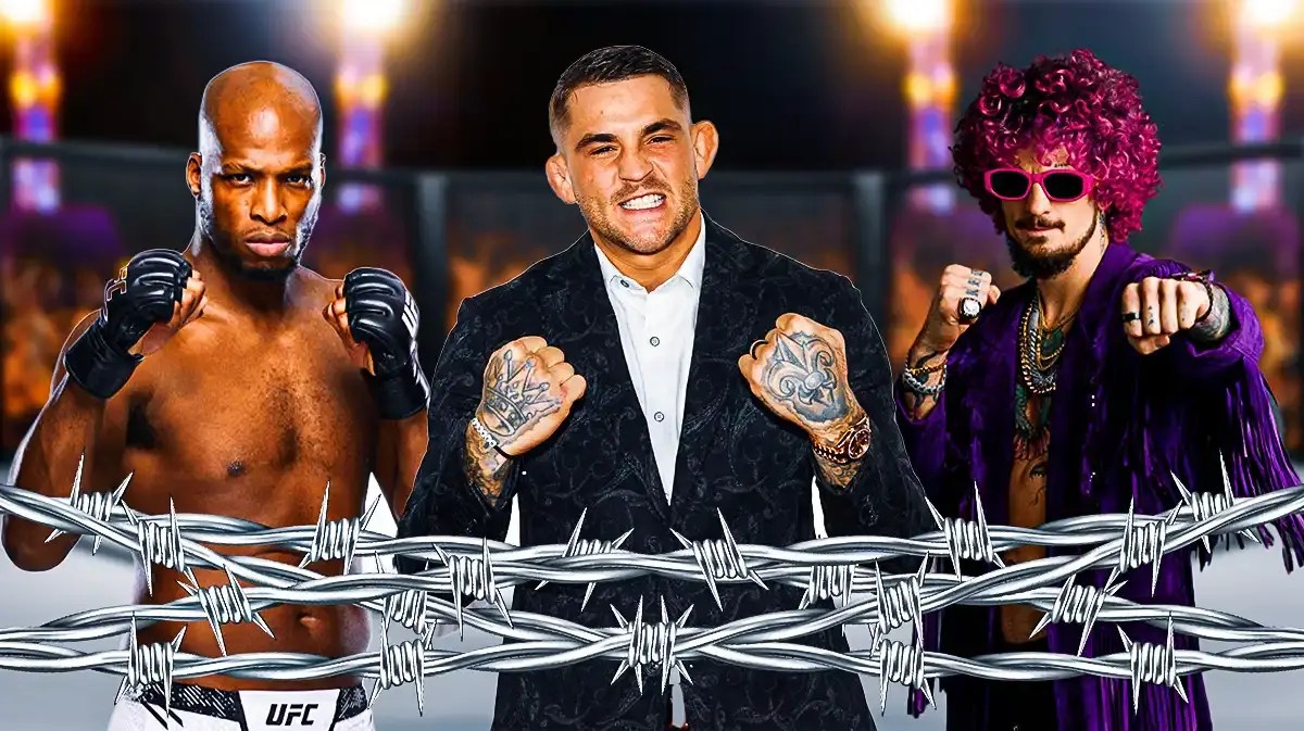 Sean O’Malley, Dustin Poirier, Michael ‘Venom’ Page in the UFC cage