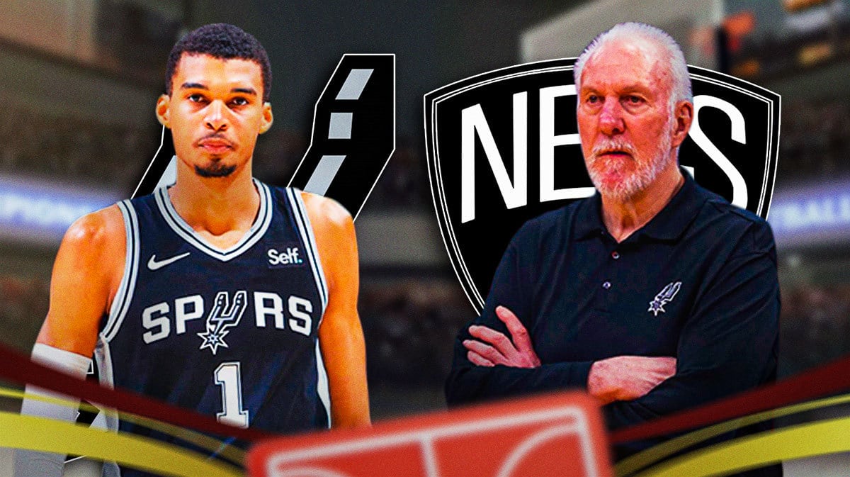 Victor Wembanyama, Gregg Popovich, San Antonio Spurs, Brooklyn Nets