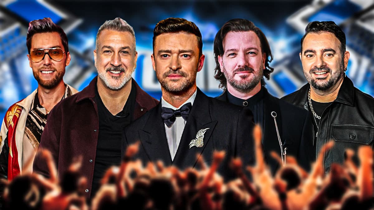 Current images of all five members of NSYNC -- Chris Kirkpatrick, Justin Timberlake, Joey Fatone, Lance Bass, and JC Chasez