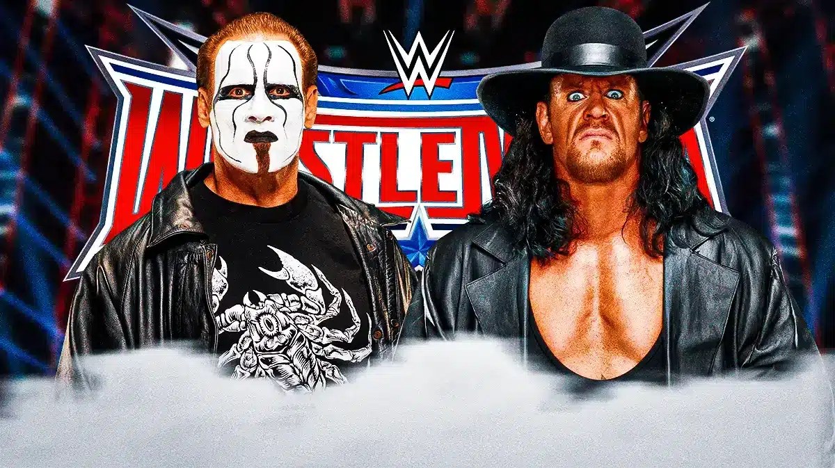 Sting and The Undertaker with the WrestleMania 32 logo as the background.