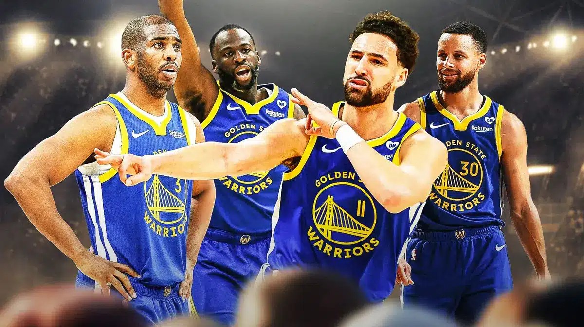 Warriors' Chris Paul, Draymond Green, Klay Thompson and Stephen Curry