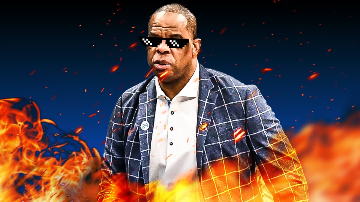 Hubert Davis (North Carolina basketball) with deal with it shades