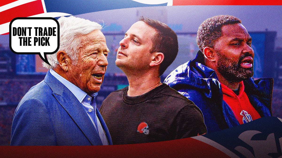 Robert Kraft saying "don't trade the pick" to Eliot Wolf and Jerod Mayo
