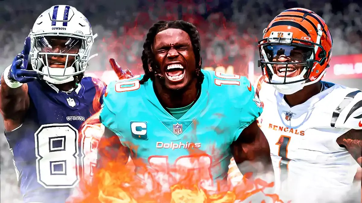 Dolphins Tua Tagovailoa teammate Tyreek Hill with CeeDee Lamb and Ja'Marr Chase