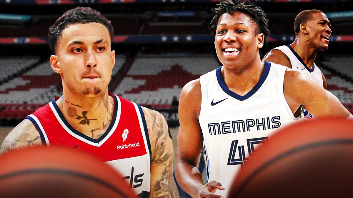 Wizards' Kyle Kuzma sad, with Grizzlies' GG Jackson and Trey Jemison hyped up