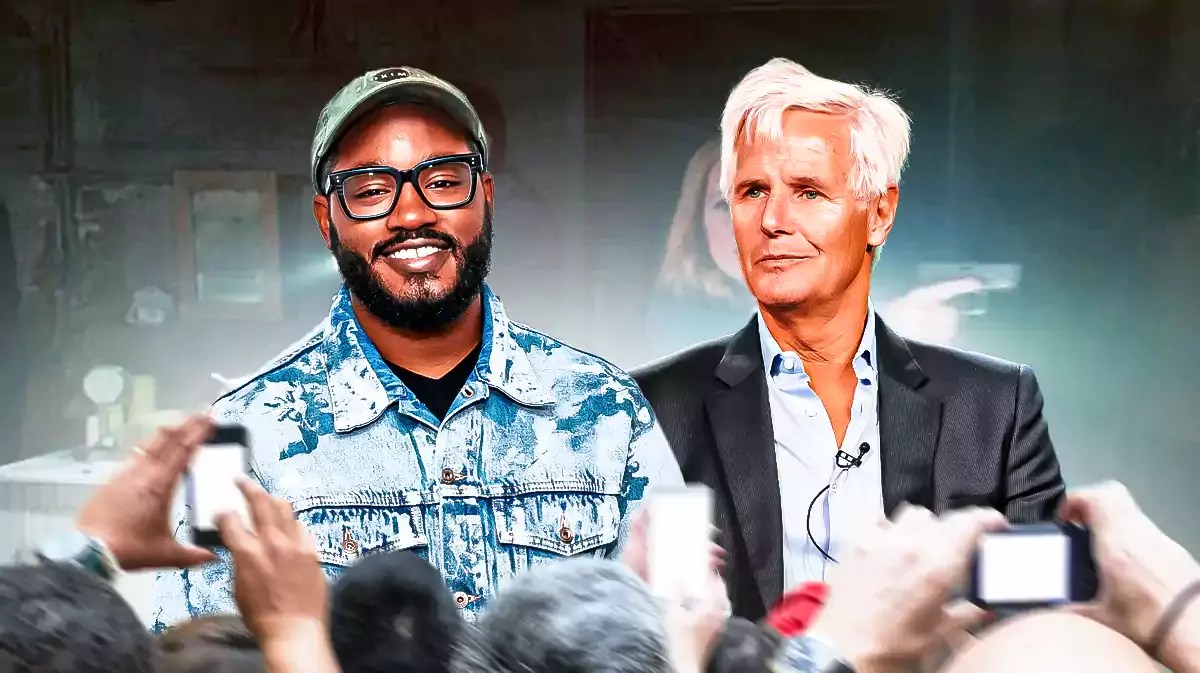 Chris Carter with Ryan Coogler and scene from X-Files.