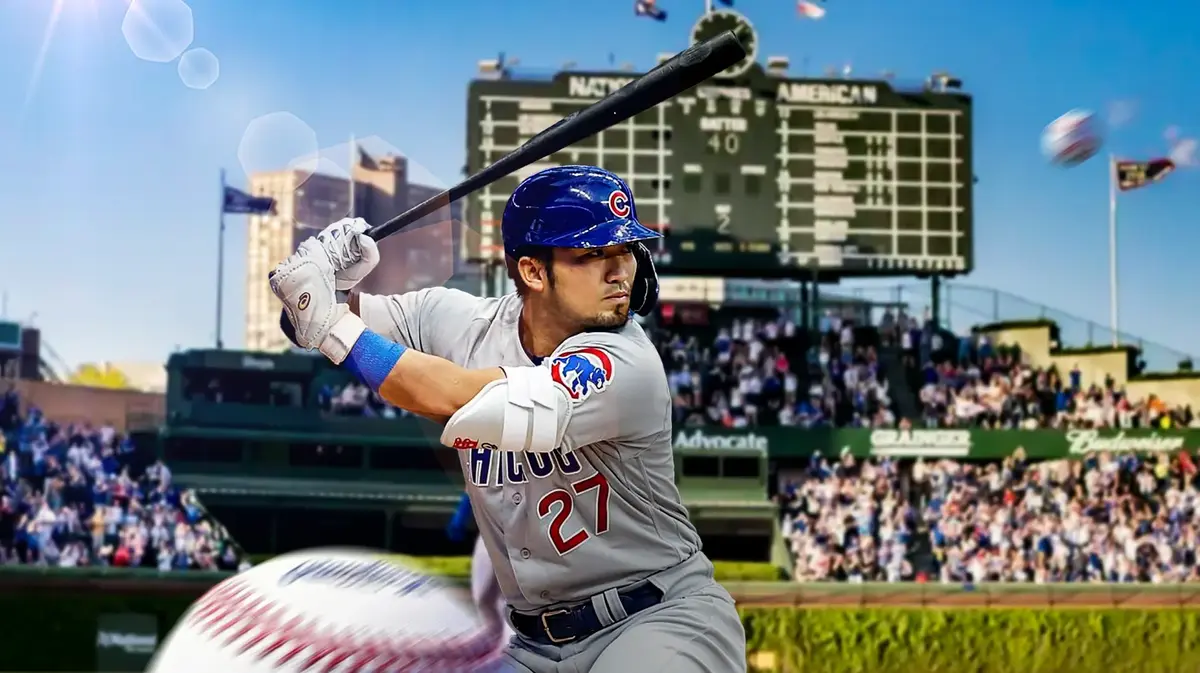 Seiya Suzuki hitting for the Cubs