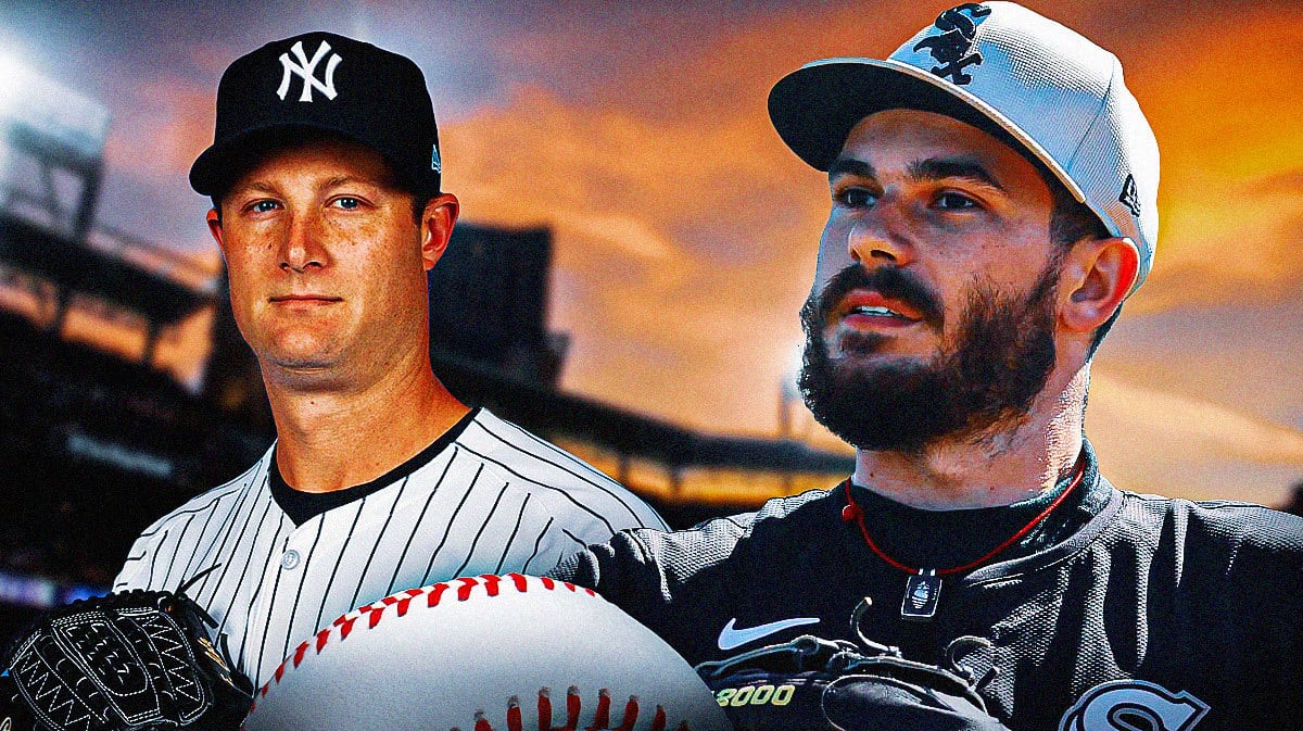 Dylan Cease looking serious. Yankees' Gerrit Cole looking serious.