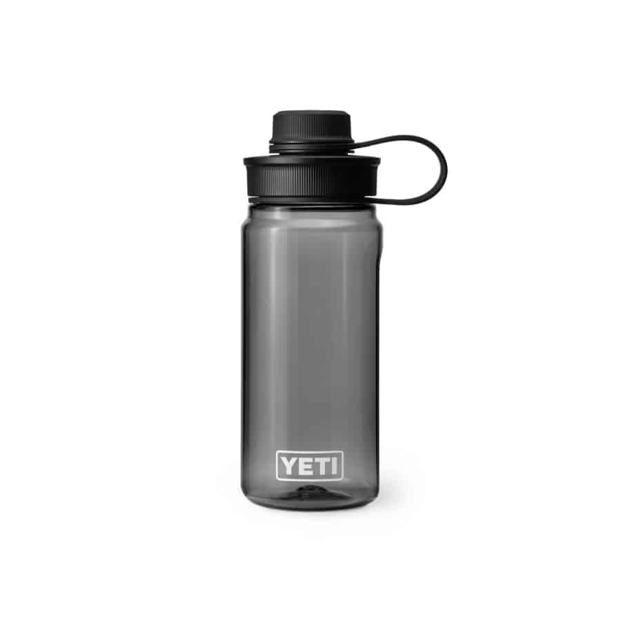 Yeti Yonder 20 Oz. Plastic Water Bottle - Charcoal colored on a white background.