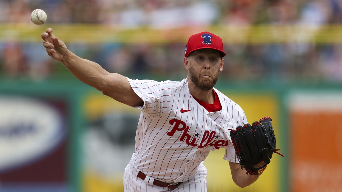 Philadelphia Phillies starting pitcher Zack Wheeler (45) throws a pitch against the Baltimore Orioles in the second inning at BayCare Ballpark. 