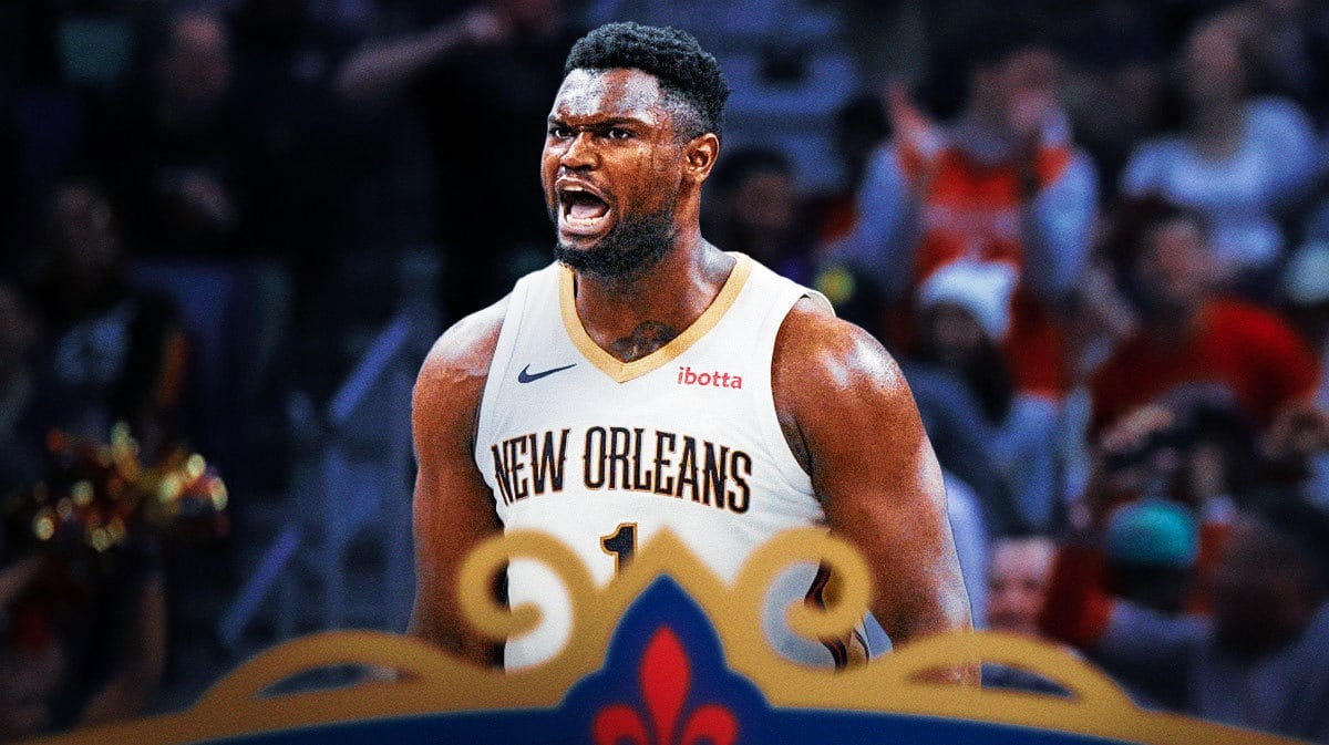 Zion Williamson looking intense.