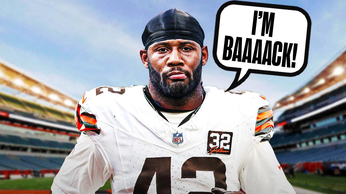 Bengals' Vonn Bell with a speech bubble “I’m Baaaack!”