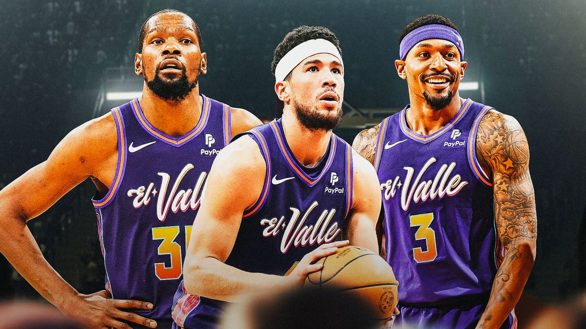 Phoenix Suns have their Big 3 with Devin Booker, Bradley Beal and Kevin Durant pictured. Suns lost to San Antonio Spurs without Victor Wembanyama