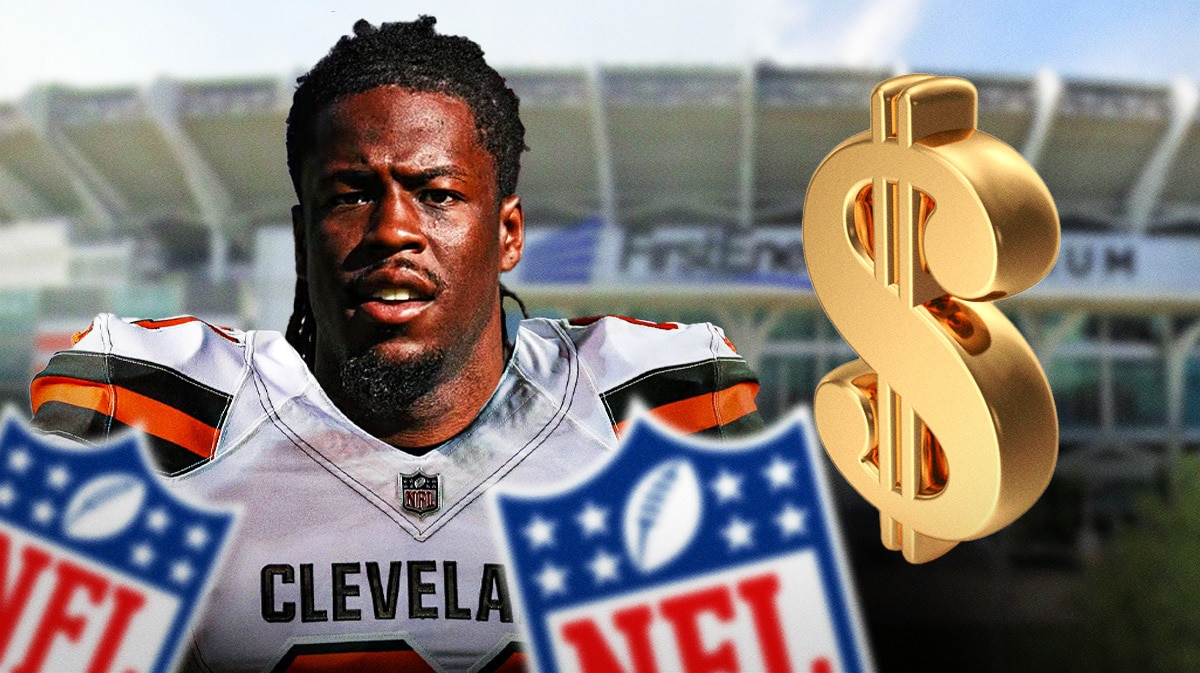 Browns wide receiver Jerry Jeudy, with a dollar sign next to him