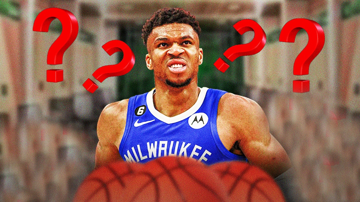 Bucks' Giannis Antetokounmpo looking hurt.