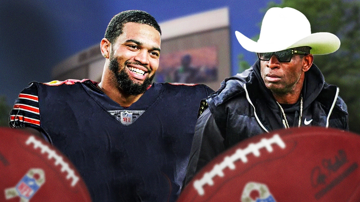 Deion Sanders with bears' Caleb Williams