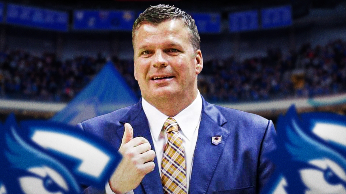 Creighton basketball, Bluejays, Greg McDermott, Greg McDermott Creighton, Greg McDermott contract extension, Greg McDermott with Creighton basketball arena in the background