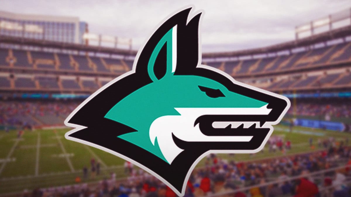 Dallas Jackals' logo. Choctaw Stadium in background.