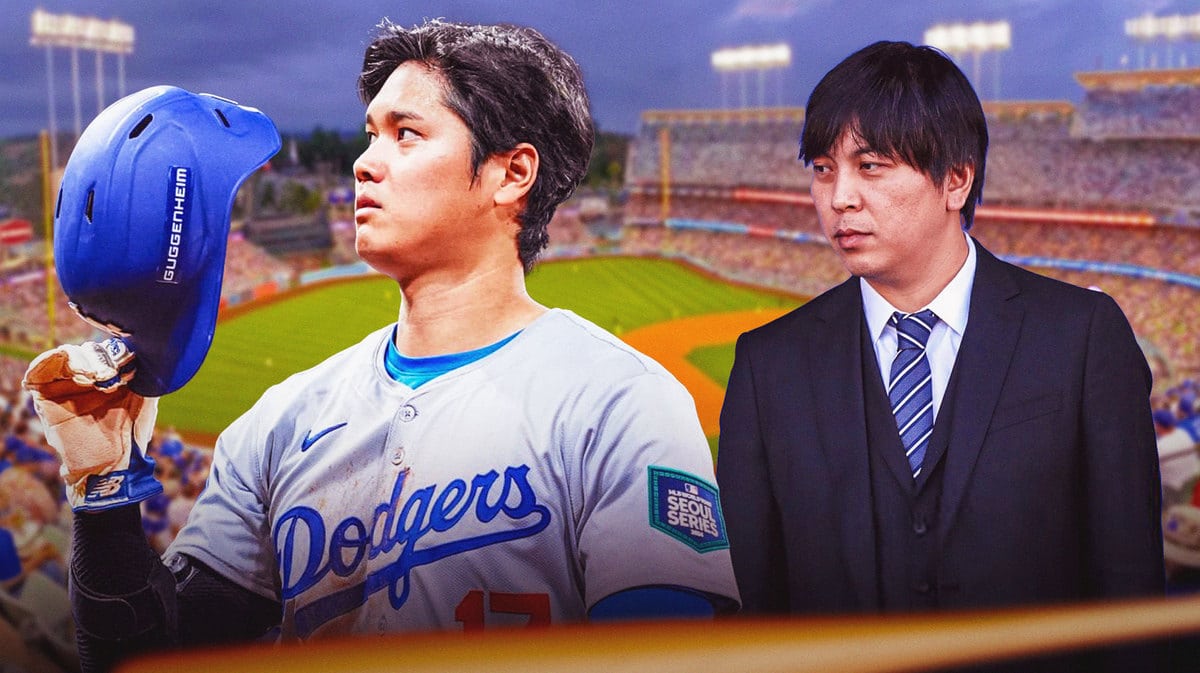 Shohei Ohtani and Ippei Mizuhara both looking serious.