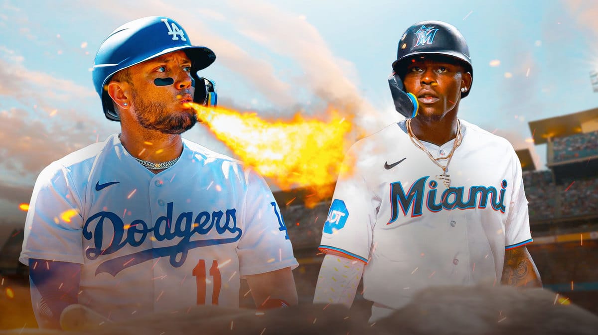 Dodgers' Miguel Rojas breathing fire at Marlins' Jazz Chisholm Jr.