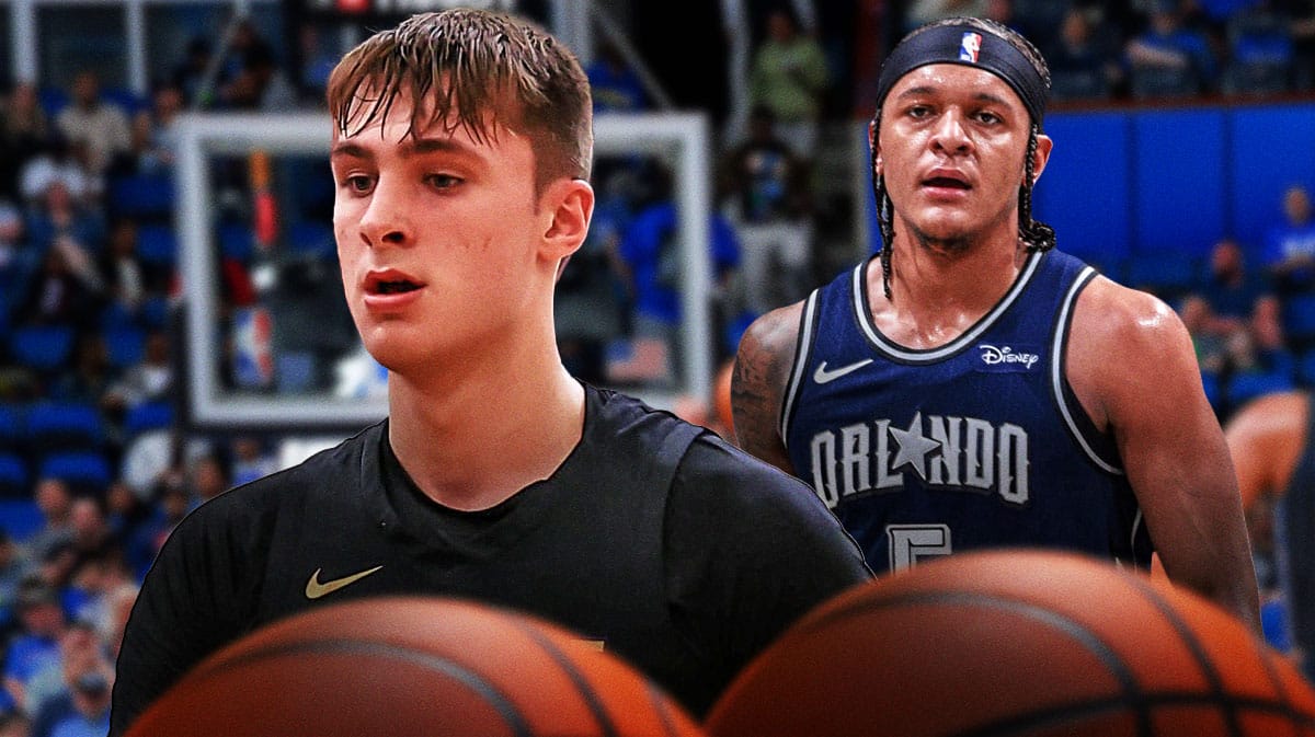 Duke basketball, Blue Devils, Cooper Flagg, Paolo Banchero, Gatorade Player of the Year, Cooper Flagg and Paolo Banchero with Duke basketball arena in the background