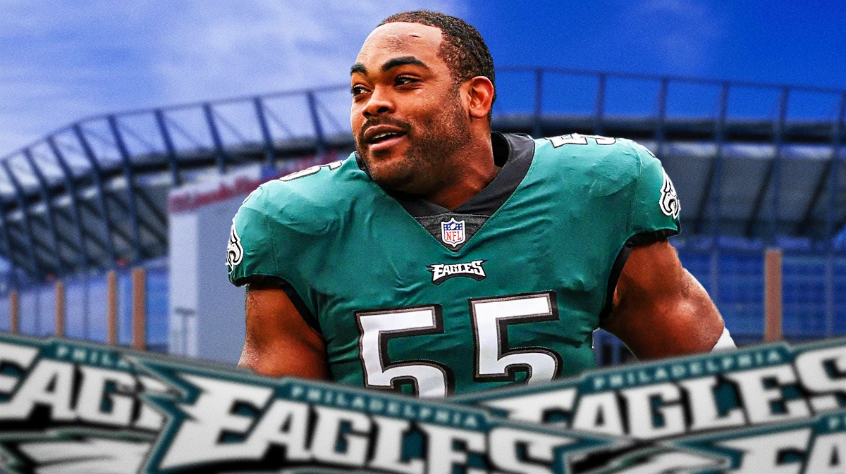 Eagles defensive end Brandon Graham looking happy.