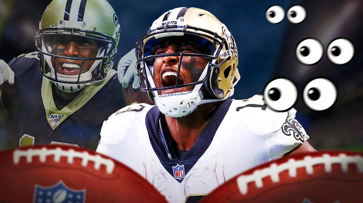 Michael Thomas with a bunch of the big eyes emojis in the background