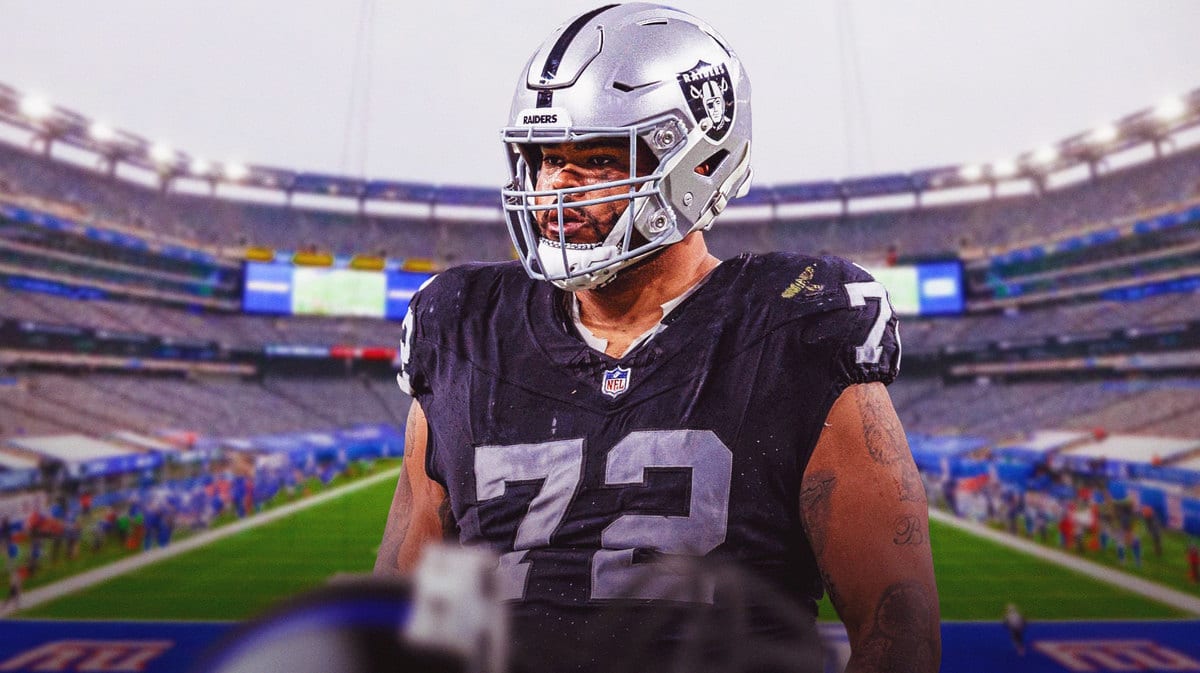 The New York Giants signed an offensive lineman from the Las Vegas Raiders.