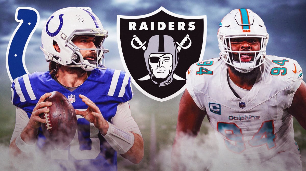 Gardner Minshew, Christian Wilkins, Raiders logo