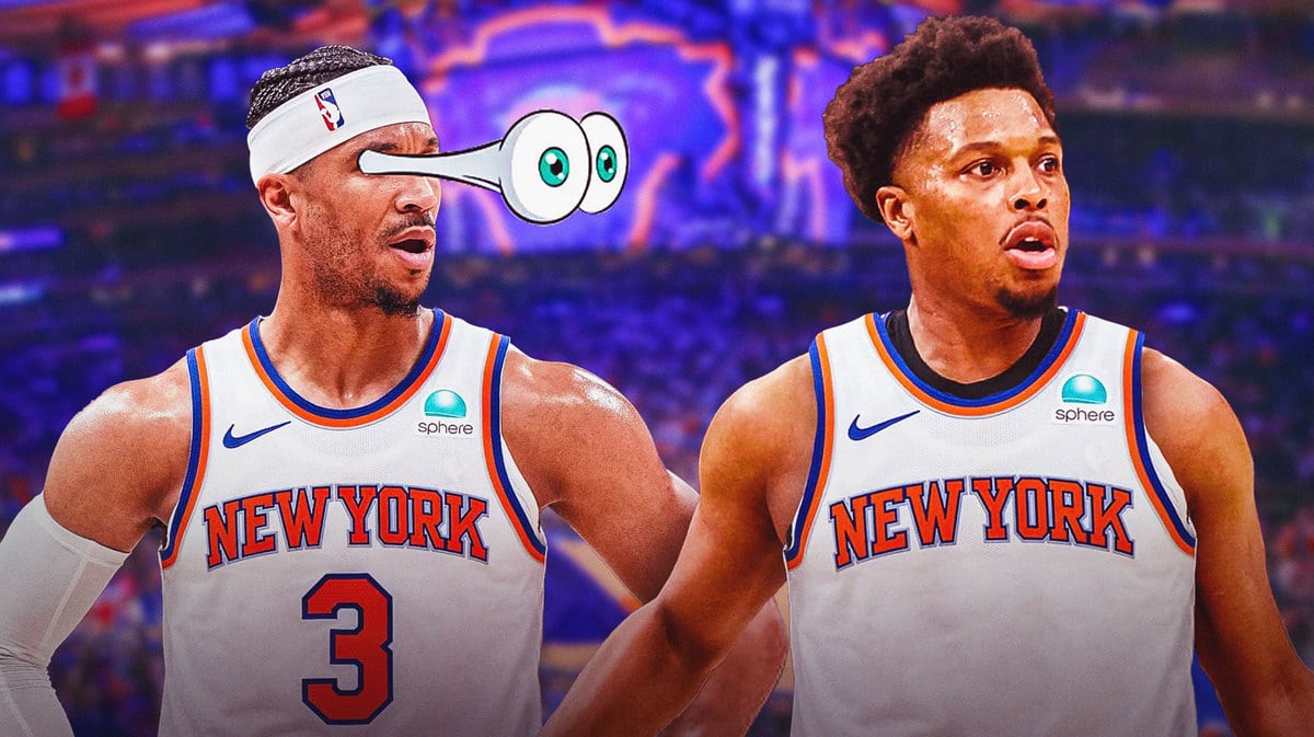 Knicks' Josh Hart eyes popping out looking at Kyle Lowry. However, have Lowry in a Knicks uniform please.